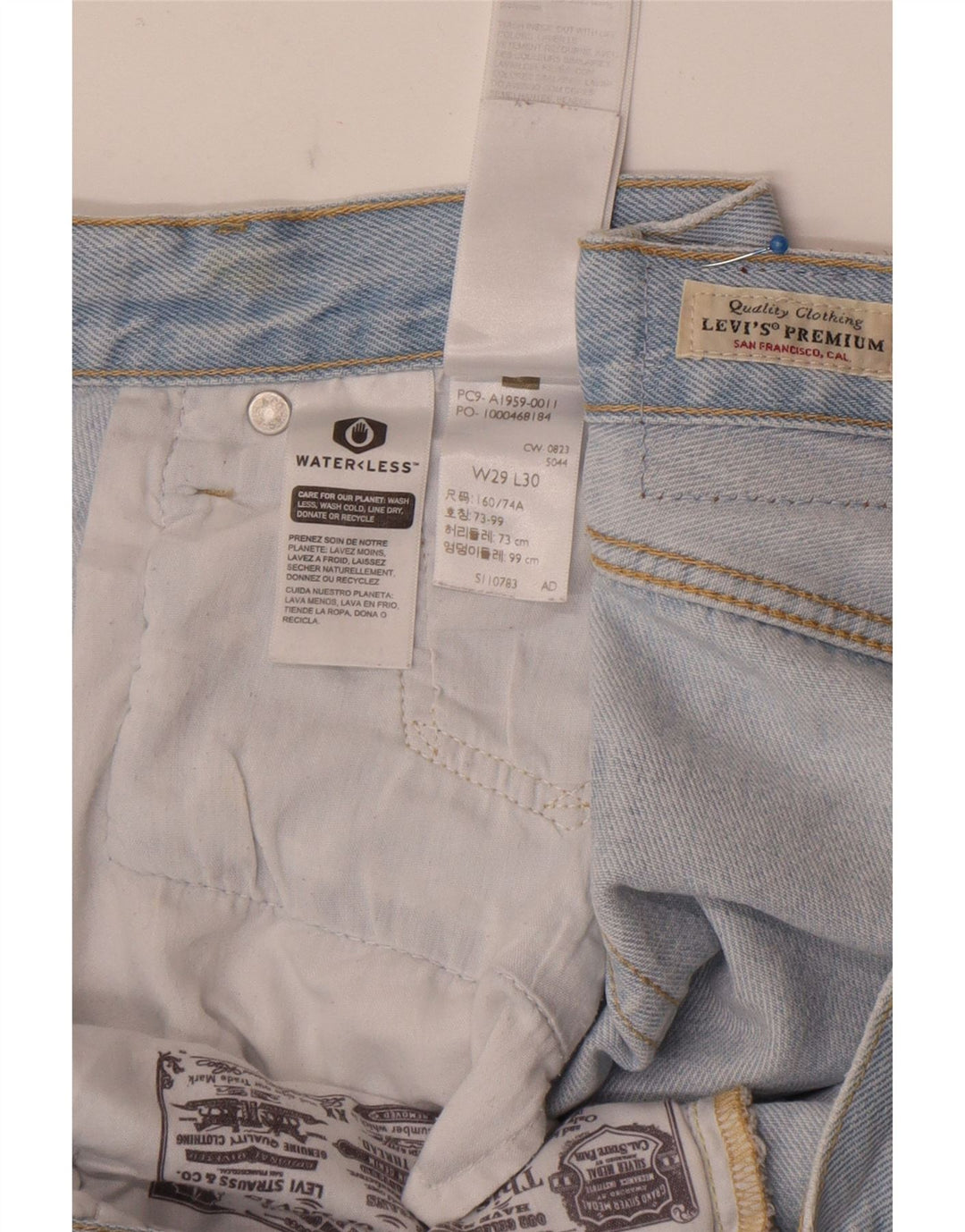 Levi's Mens 501 Straight Jeans W29 L30 Blue Cotton