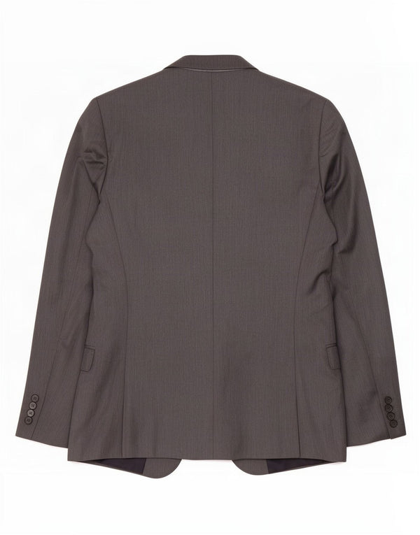 Zara Mens 2 Button Blazer Jacket EU 48 Medium Grey Polyester