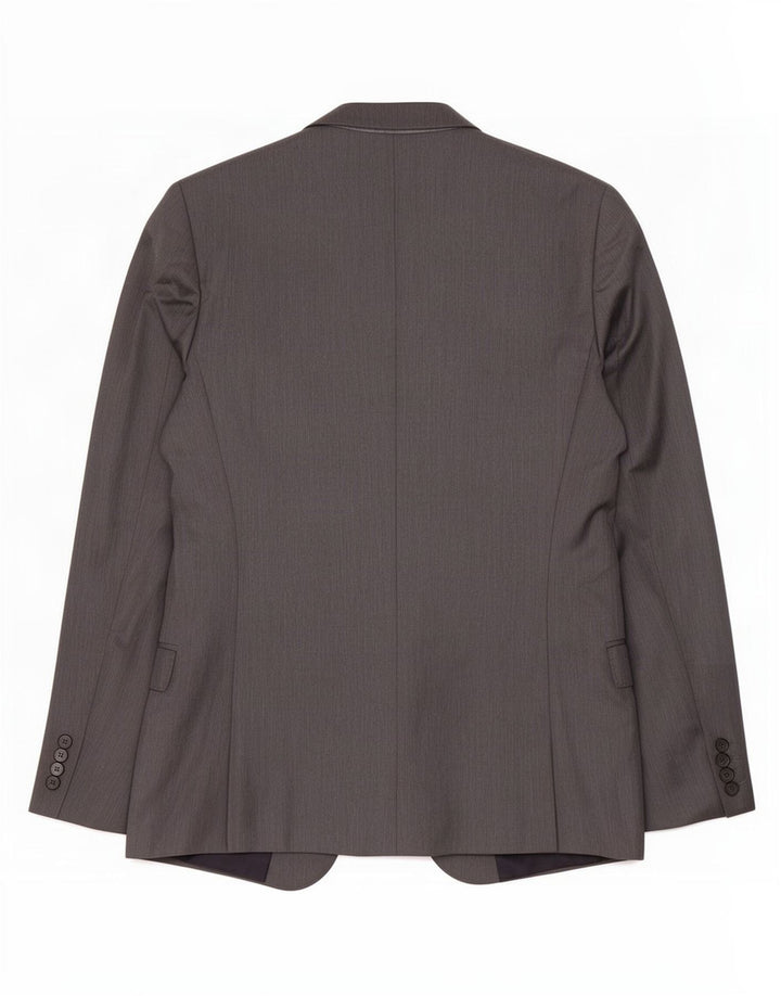 Zara Veste Blazer 2 Boutons Homme EU 48 Gris Moyen Polyester