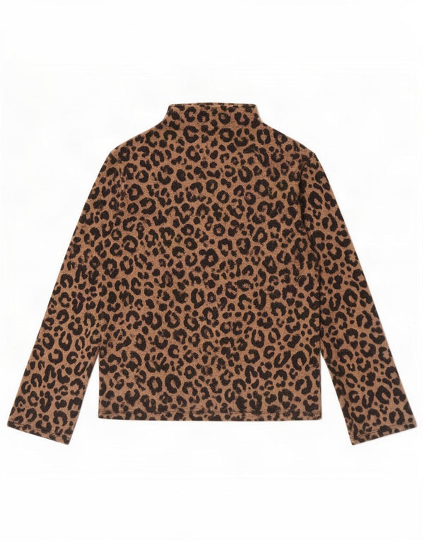 Marks & Spencer Dametop Langærmet UK 8 Small Brown Animal Print