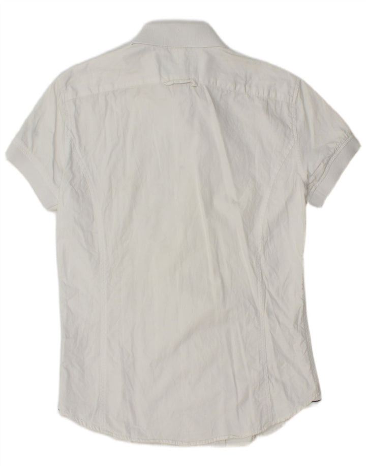 Armani Jeans Mens Short Sleeve Shirt Small White Cotton