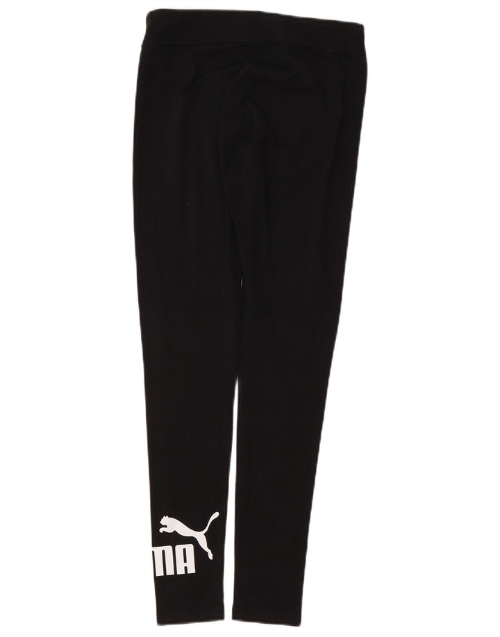 PUMA Womens Graphic Leggings UK 10 Small  Black Cotton