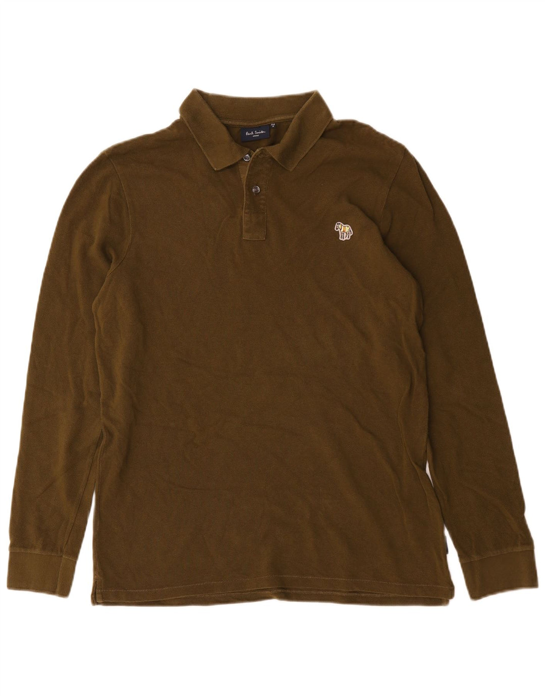 Paul Smith Langærmet Poloskjorte til mænd Medium Khaki Bomuld