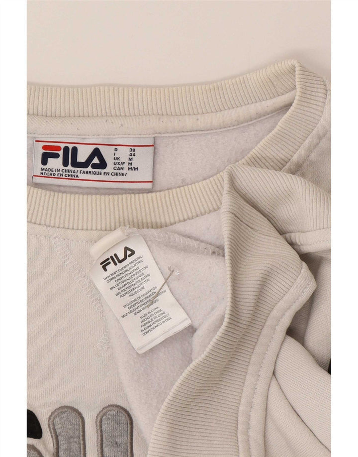 Męska bluza z grafiką Fila, bawełniana, w kolorze średniej bieli