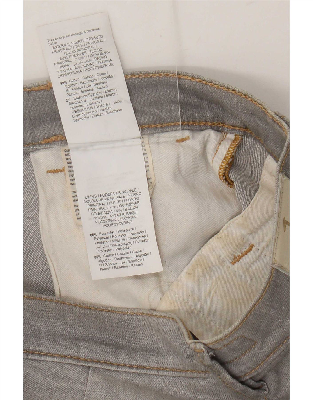 Jeans Trussardi Donna Slim Distressed W26 L30 Cotone Grigio