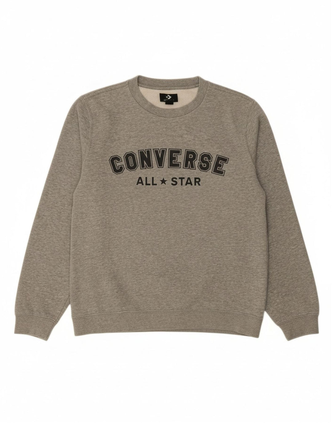 CONVERSE Mens Graphic Sweatshirt Jumper Small Grey Cotton
