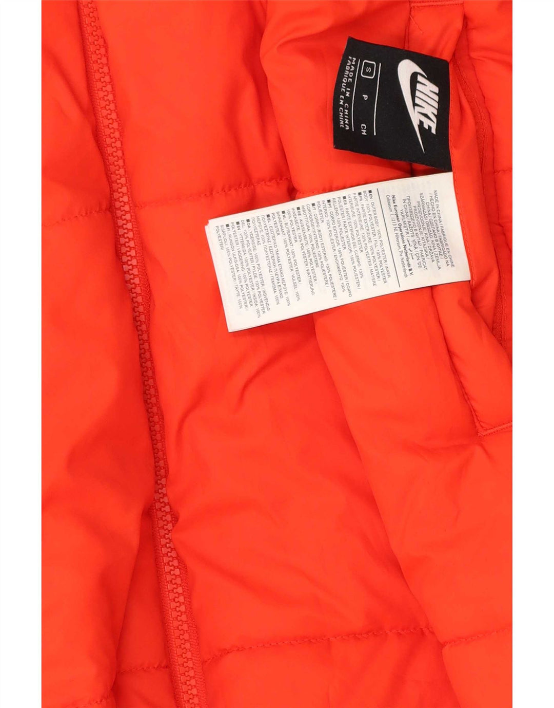 Nike Abrigo acolchado reversible con gráfico extragrande para mujer UK 10 Small Naranja