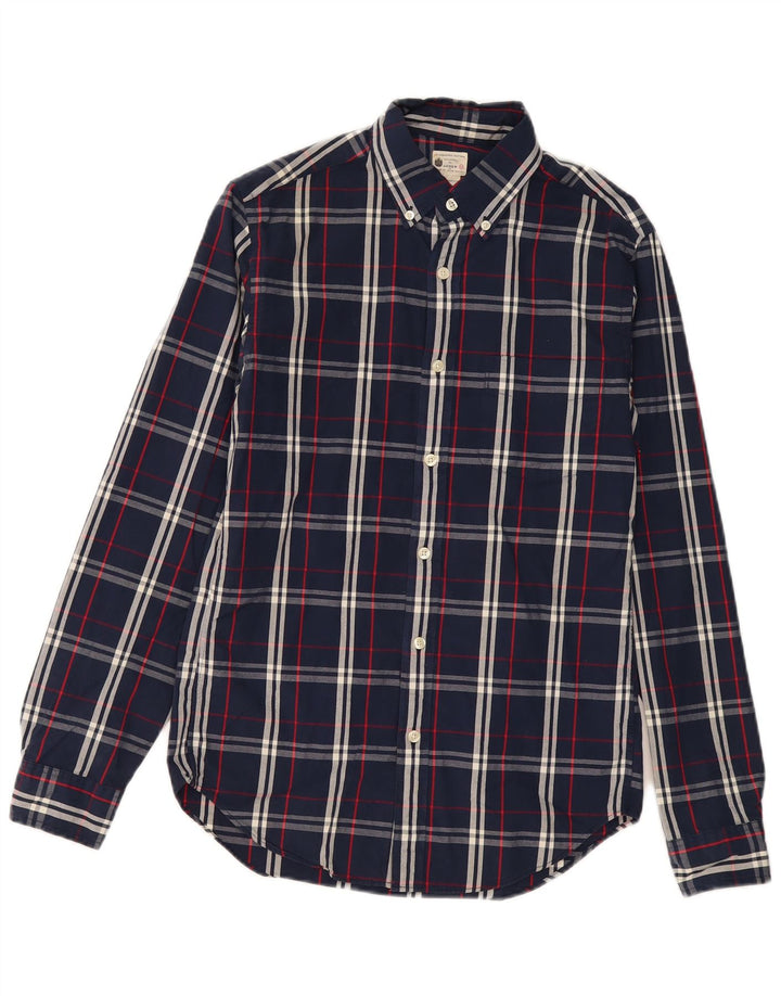 J. Crew Herren Karohemd XS Marineblau kariert Baumwolle