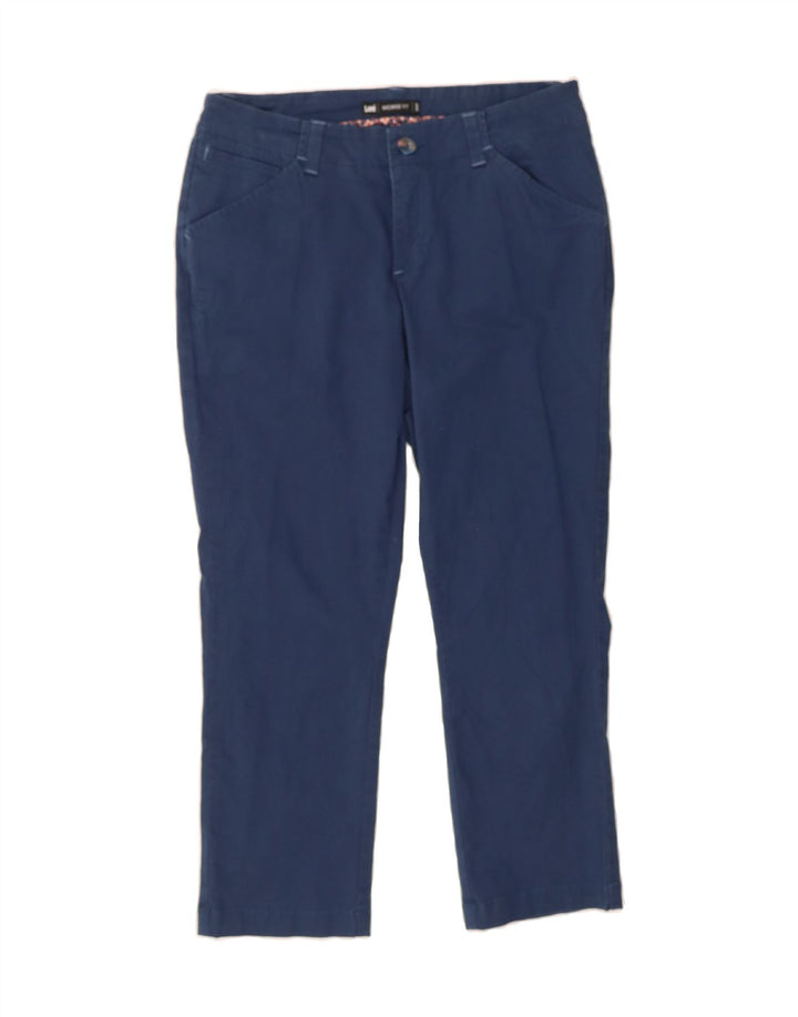 LEE Womens Mid Rise Cropped Trousers US 8 Medium W32 L24 Navy Blue Vintage Lee and Second-Hand Lee from Messina Hembry 