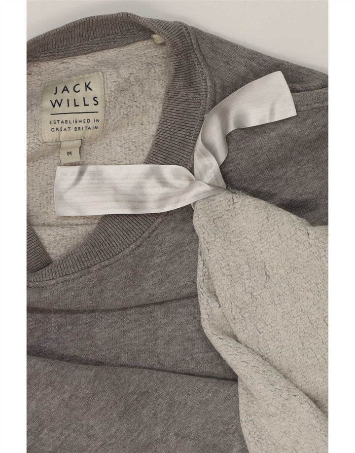 Felpa da uomo Jack Wills Maglione in cotone screziato grigio medio