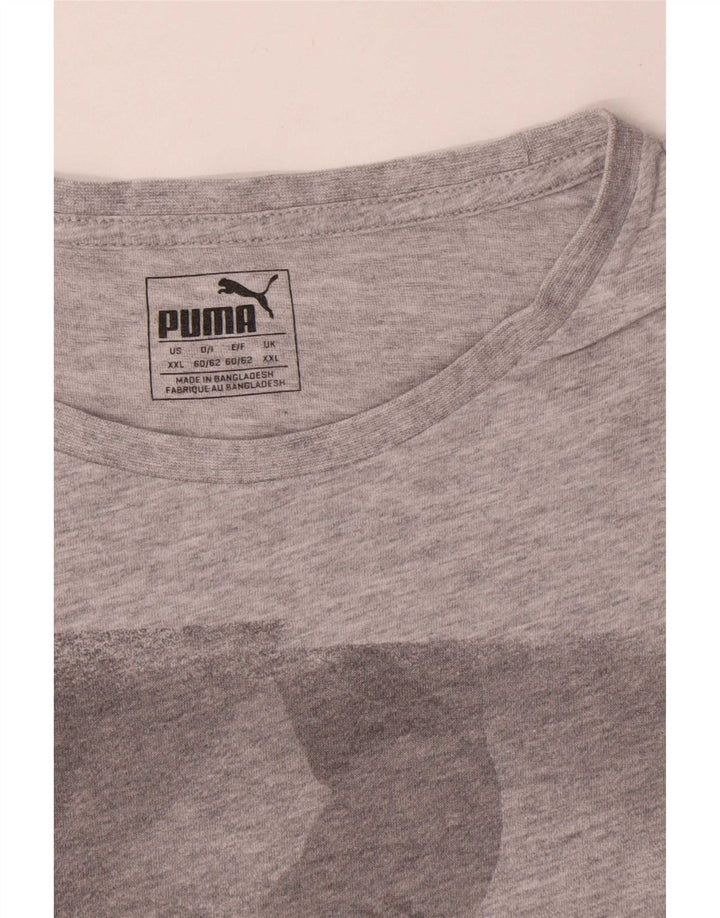 Puma Mens Graphic T-Shirt Top 2XL Grey Cotton