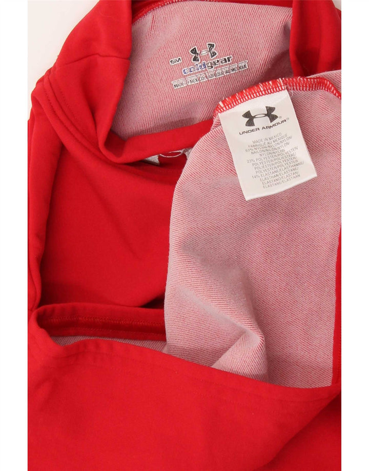 Under Armour Womens Cold Gear Top Long Sleeve UK 8 Small Red Nylon