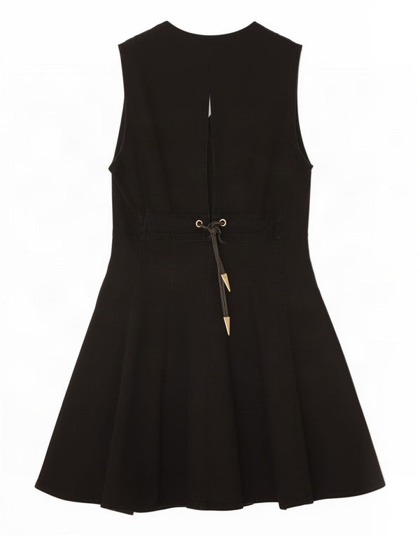Roccobarocco Womens Sleeveless Denim Dress IT 44 Medium Black Cotton
