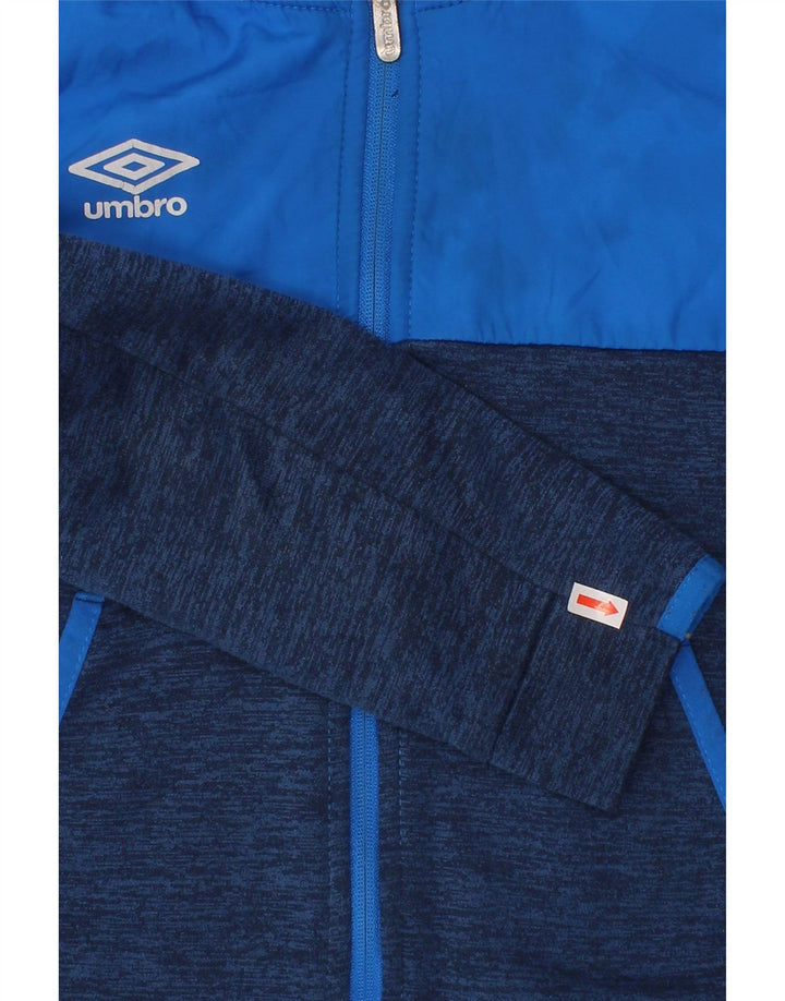 UMBRO Boys Zip Hoodie Sweater 8-9 Years Medium  Navy Blue Colourblock