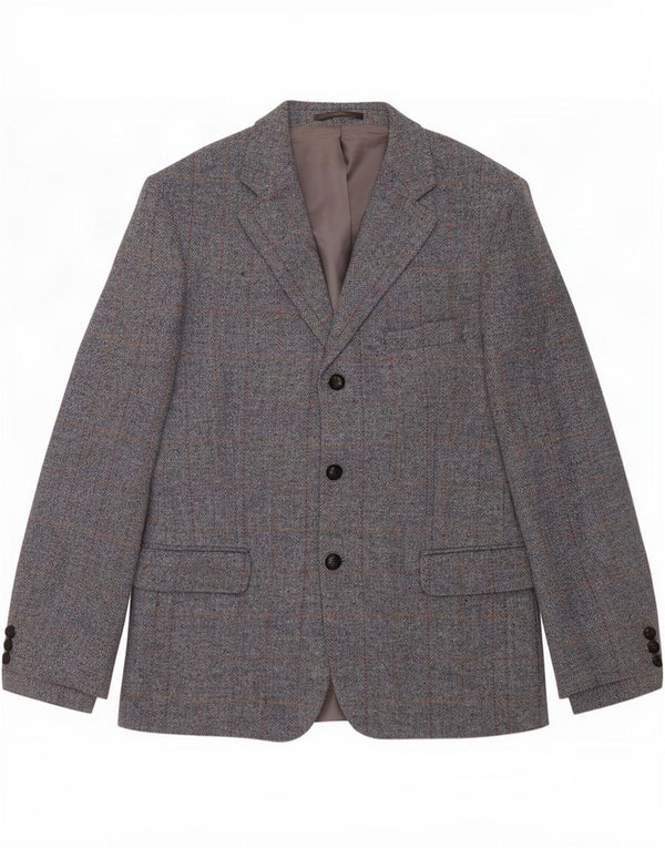 Jaqueta Blazer Masculina Avoca com 3 Botões UK 42 XL Lã Cinza