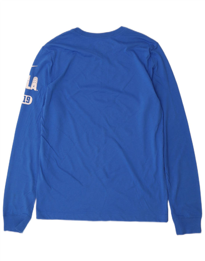 Nike Top grafico da uomo a maniche lunghe in cotone blu medio