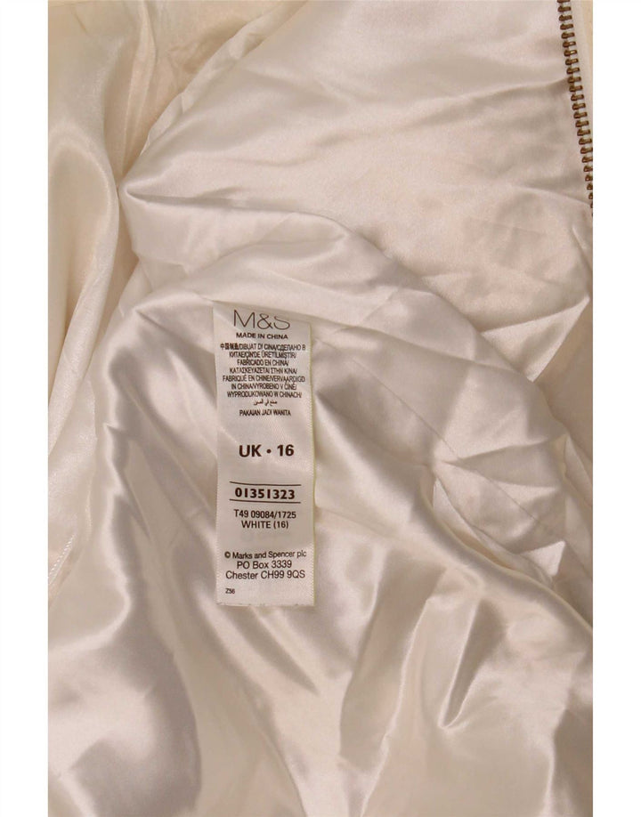 Marks & Spencer Womens Hooded Utility Jacket UK 16 Large Off White