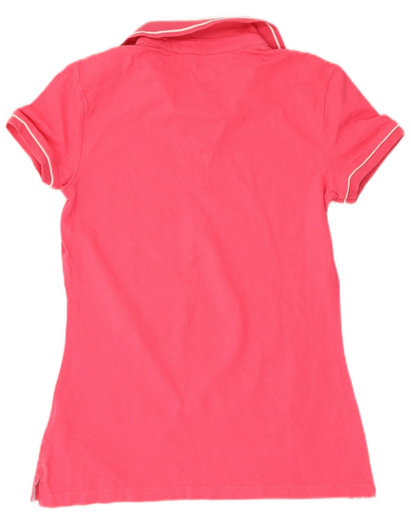 Tommy Hilfiger Womens Polo Shirt UK 10 Small Pink Cotton