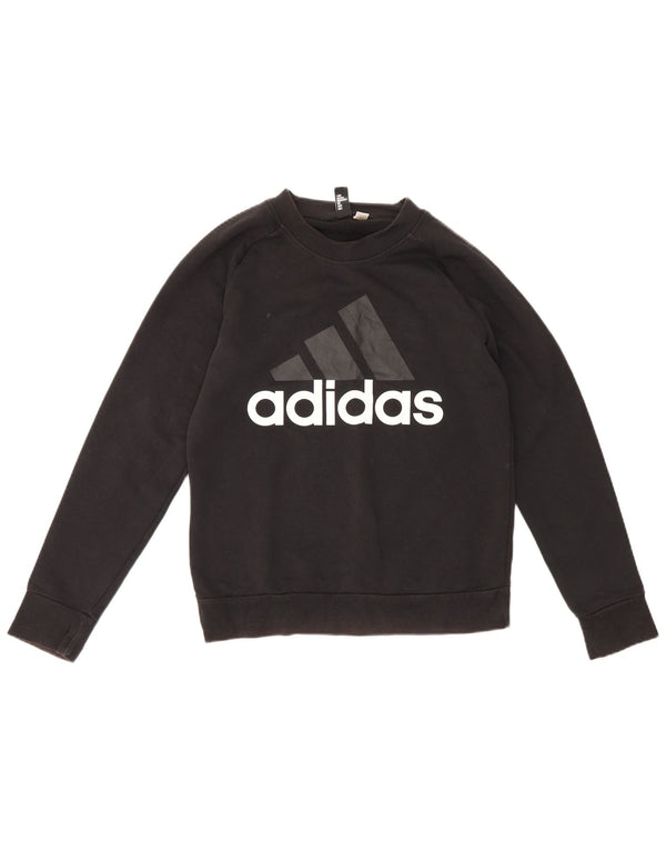 Felpa grafica da donna Adidas Jumper UK 12 Medium Black Sports