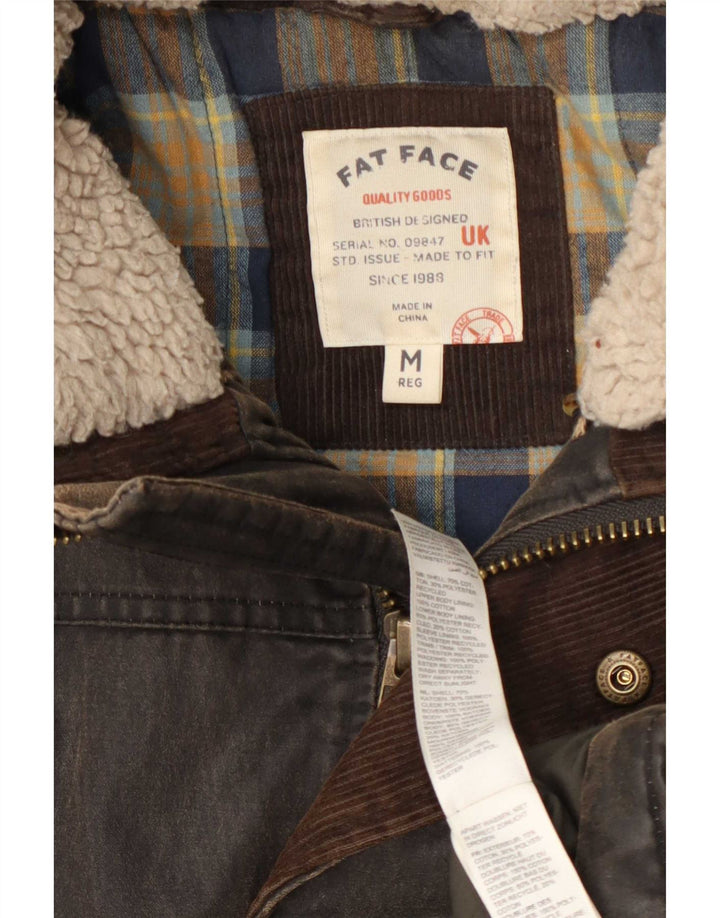 Jaqueta masculina de algodão encerado Fat Face Reino Unido 38 marrom médio
