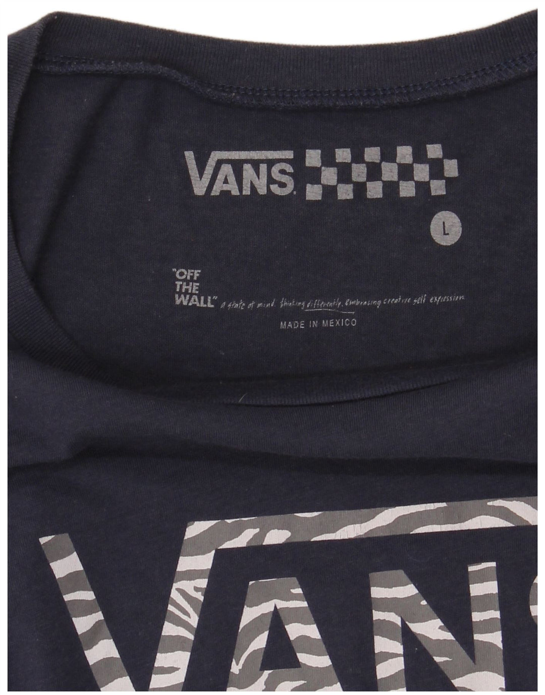 Vans Womens Graphic T-Shirt Top UK 14 Large Navy Blue