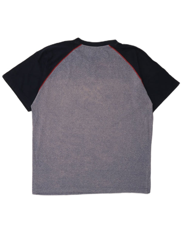 T-shirt grafica da uomo Lotto Top XL in cotone color block blu