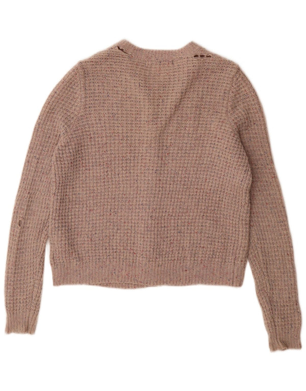 Marks & Spencer Womens Cardigan Sweater UK 14 Large Grey Flecked Wool