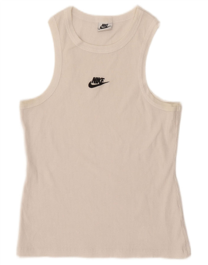 Nike Womens Vest Top UK 12 Medium White Cotton