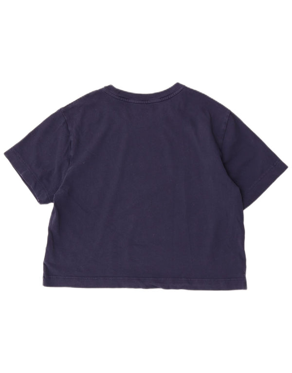 Gap Damen Crop Oversize Graphic T-Shirt Top UK 10 Small Marineblau Baumwolle