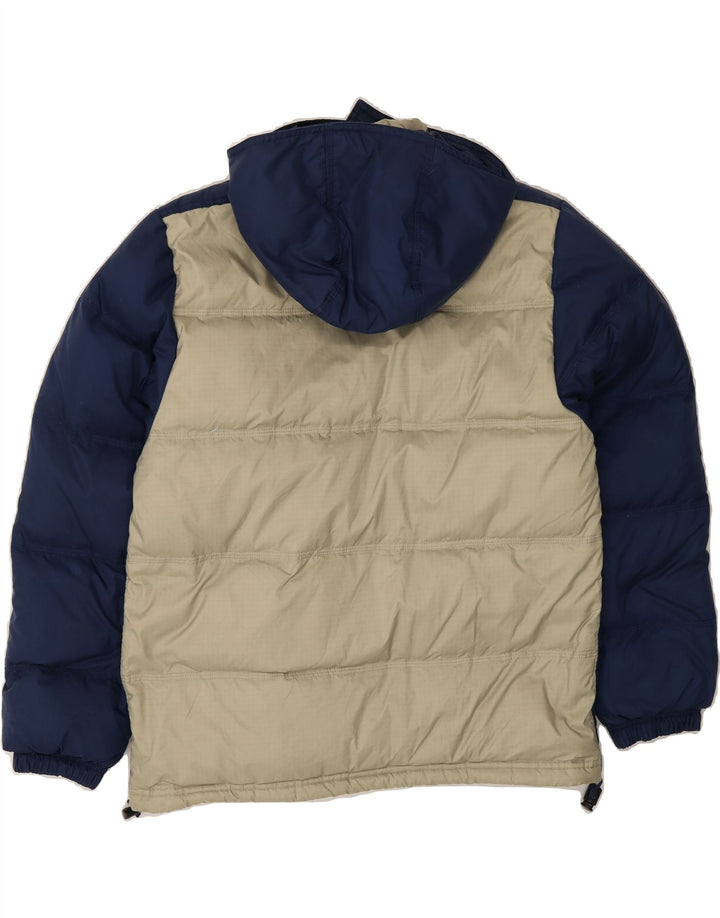 ADIDAS Boys Hooded Padded Jacket 11-12 Years Beige Colourblock Polyamide Vintage Adidas and Second-Hand Adidas from Messina Hembry 