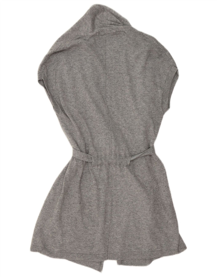 Boden Womens Sleeveless Cardigan Sweater UK 12 Medium Grey Cotton