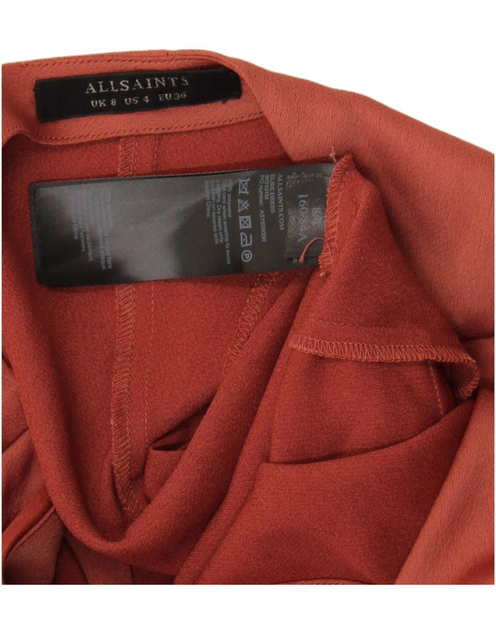 All Saints Vestido ajustado para mujer UK 8 Pequeño Poliéster rojo