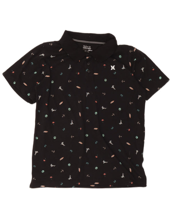 Hurley Boys Dri Fit absztrakt mintás póló 13-14 éves XL fekete