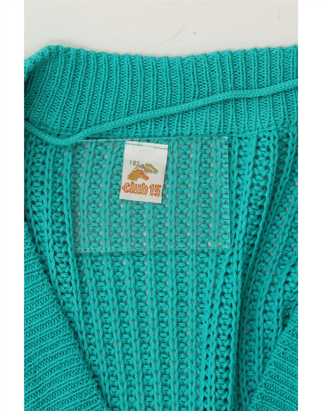 VINTAGE Womens V-Neck Jumper Sweater UK 14 Large Turquoise Vintage Vintage and Second-Hand Vintage from Messina Hembry 