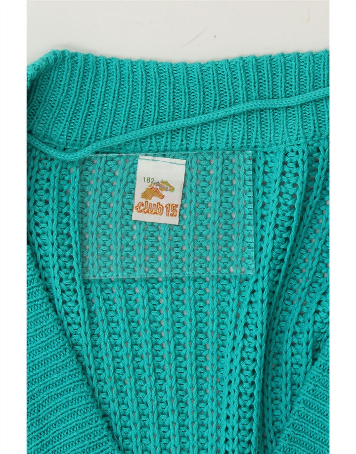 VINTAGE Womens V-Neck Jumper Sweater UK 14 Large Turquoise Vintage Vintage and Second-Hand Vintage from Messina Hembry 