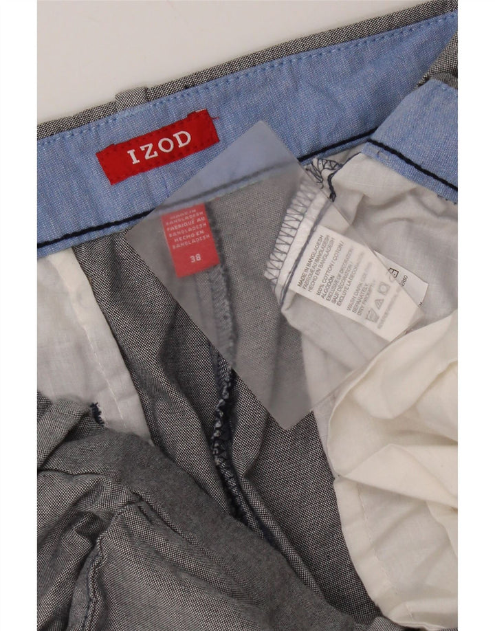Izod Mens Chino Shorts W38 XL Grey Cotton