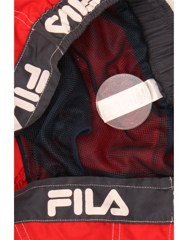 FILA Grafiske badeshorts til mænd Stor rød farveblok