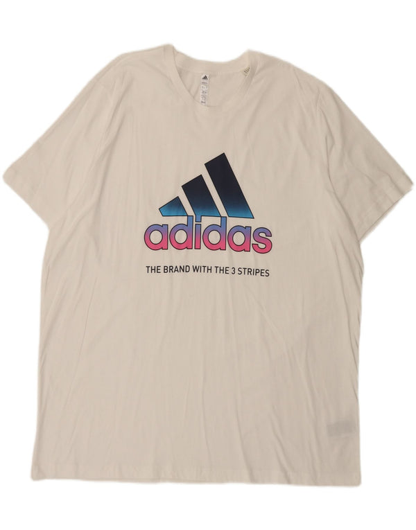 Ανδρικό γραφικό T-Shirt Adidas Top 2XL Λευκό βαμβακερό