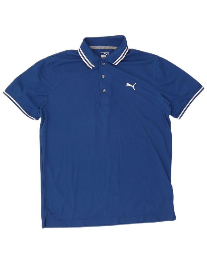 Puma Mens Polo Shirt Large Blue Polyester