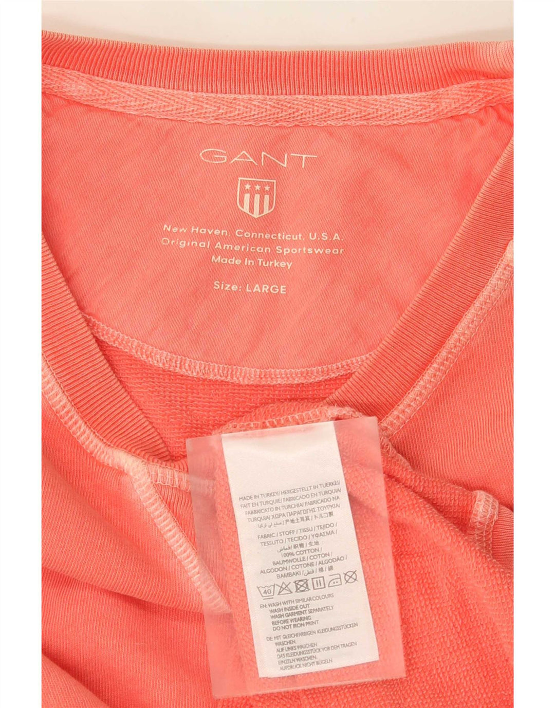 Gant Herren-Top, langärmelig, groß, rosa, Baumwolle