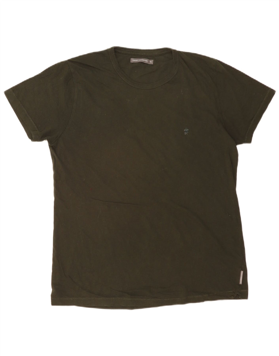 FRENCH CONNECTION Mens T-Shirt Top XL Khaki Cotton