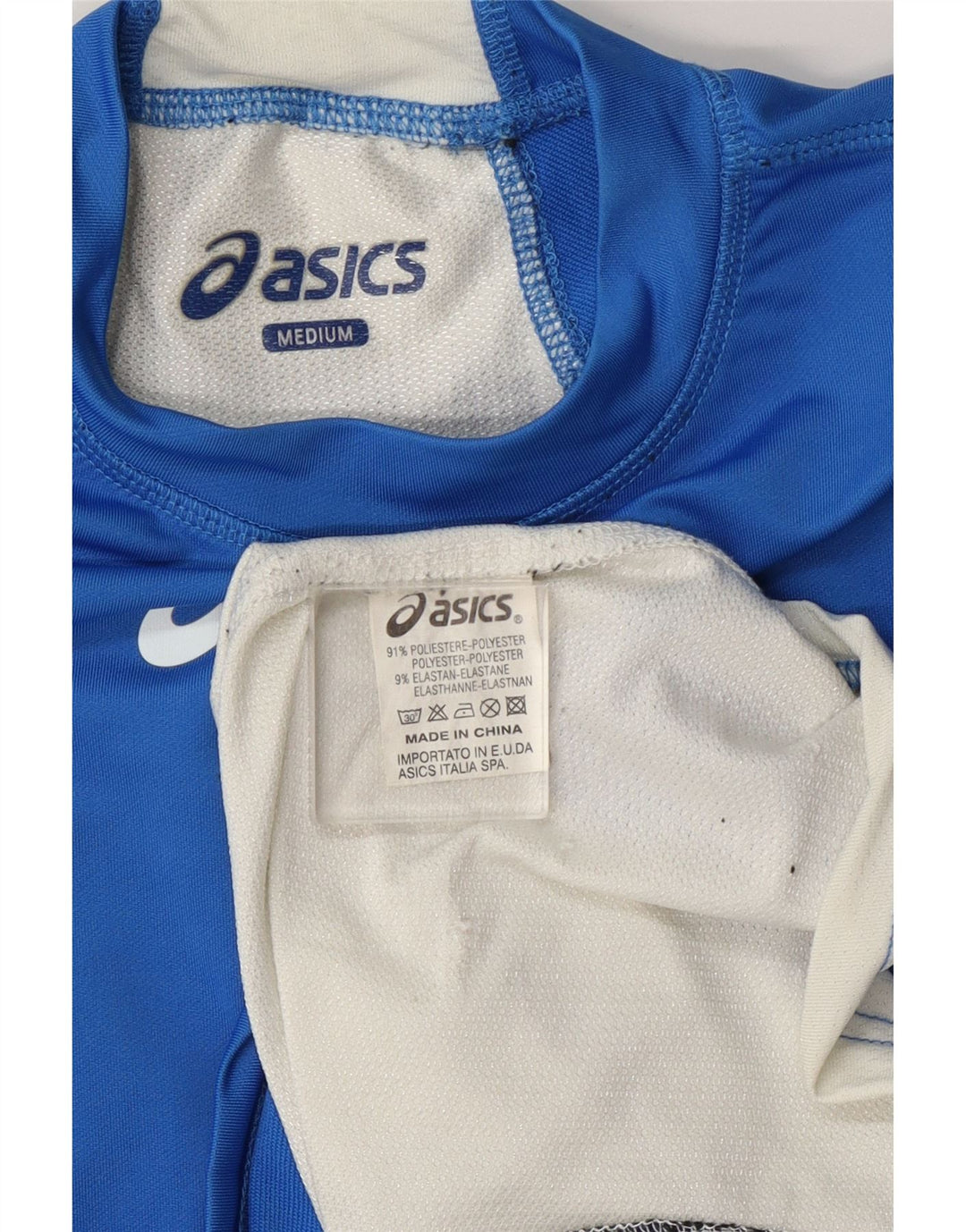 Ανδρικό μπλουζάκι Asics Top Medium Blue Colorblock Πολυεστέρας