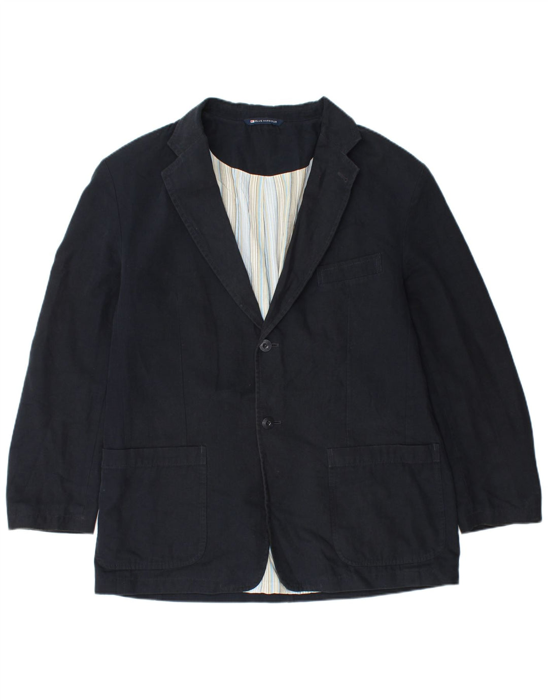 Marks & Spencer Mens 2 Button Blazer Jacket UK 40 Large Navy Blue Viscose