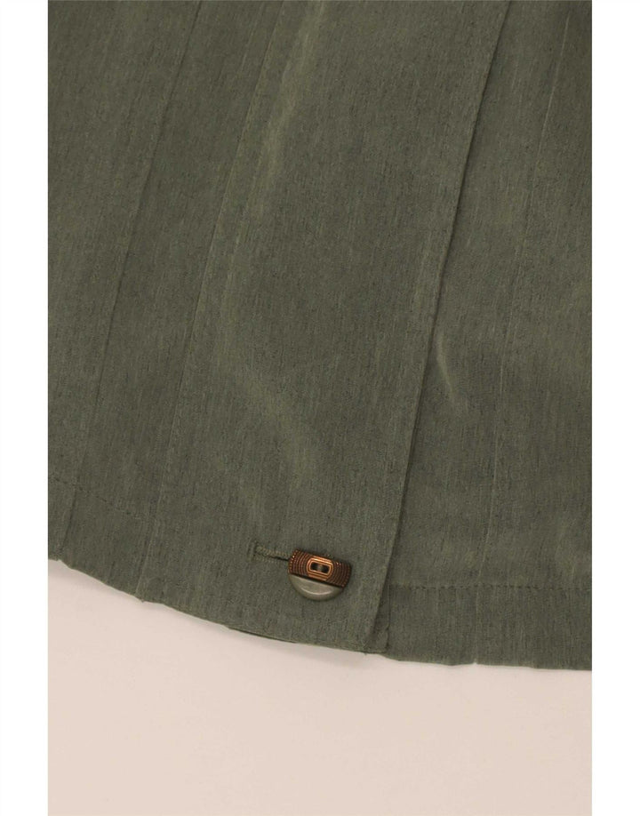 Cappotto da donna vintage UK 14 grande poliestere verde
