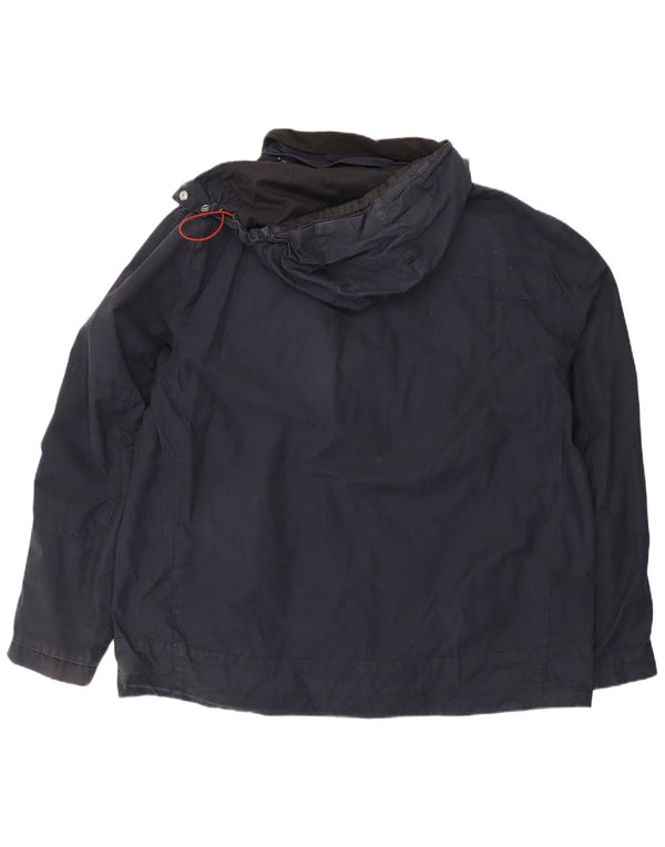 Marks & Spencer Chaqueta cortavientos con capucha para hombre UK 42 XL Algodón azul marino