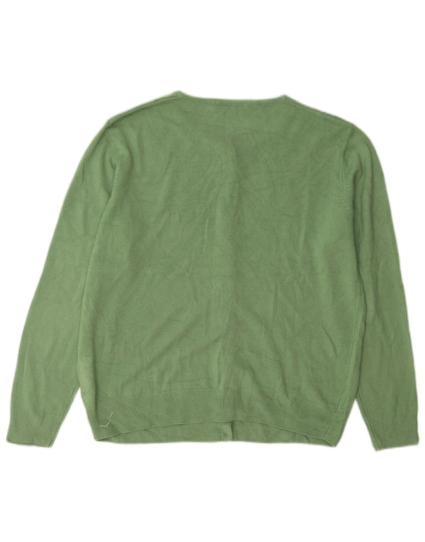 Marks & Spencer Dame Cardigan Sweater UK 14 Medium Green Floral Acryl
