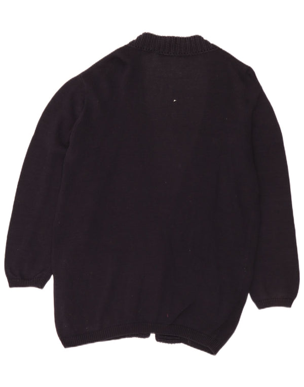 Umberto Ginocchietti Cardigan long pour femme EU 44 XL Bleu marine