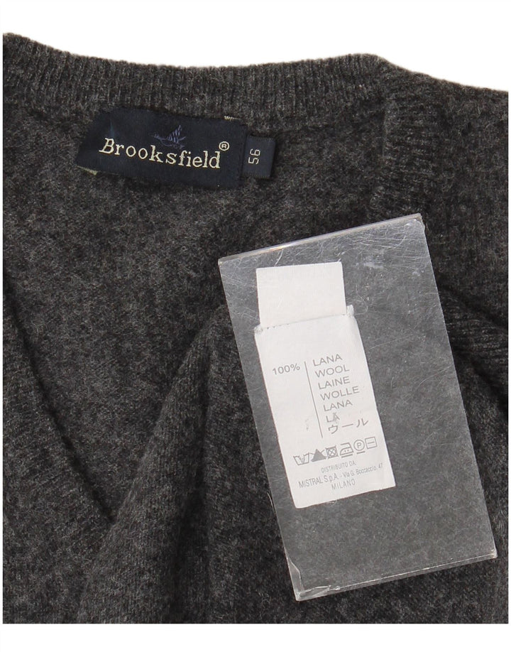 Brooksfield Mens Slim Fit Vest Tank Top IT 3XL Grey Wool