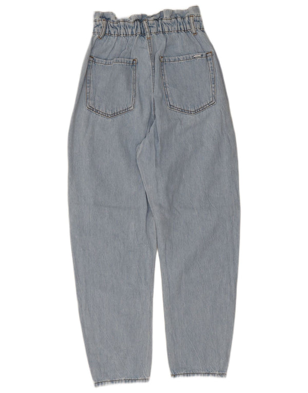 Zara Jean ample taille haute pour femme EU 34 2XS W24 L25 Bleu Coton