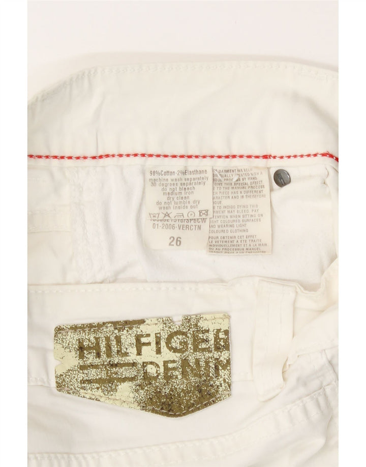 Tommy Hilfiger Womens Denim Bermuda Shorts W26 Small White Cotton